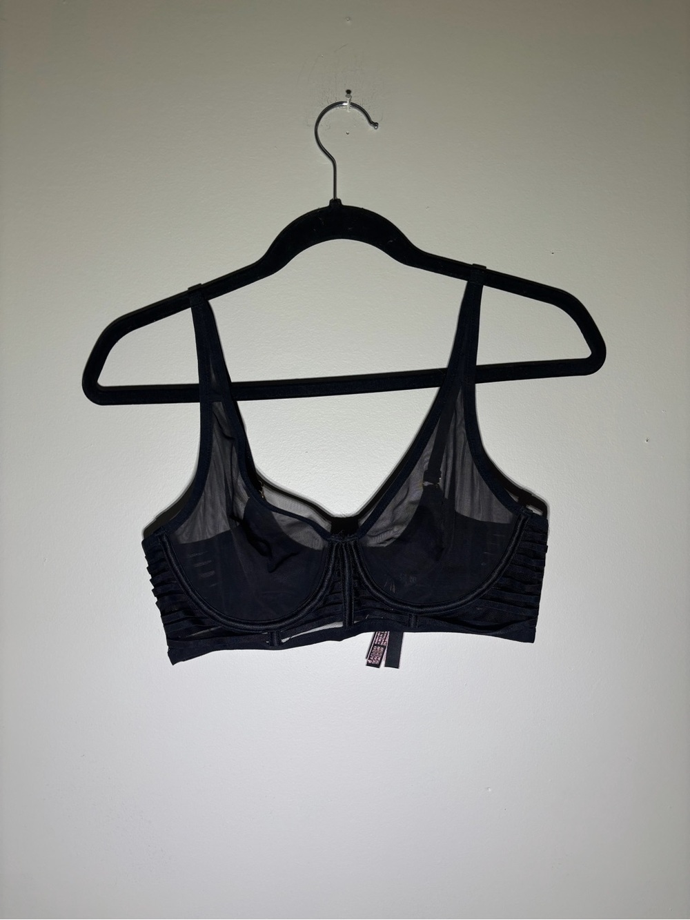 Victoria’s Secret Black Sheer Mesh Underwire Bra 34D